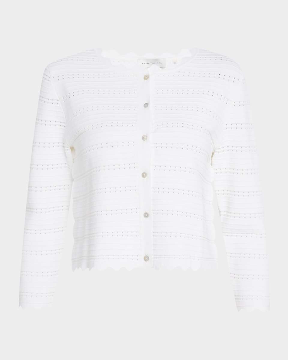 The Alessandra Scalloped Pointelle Cardigan